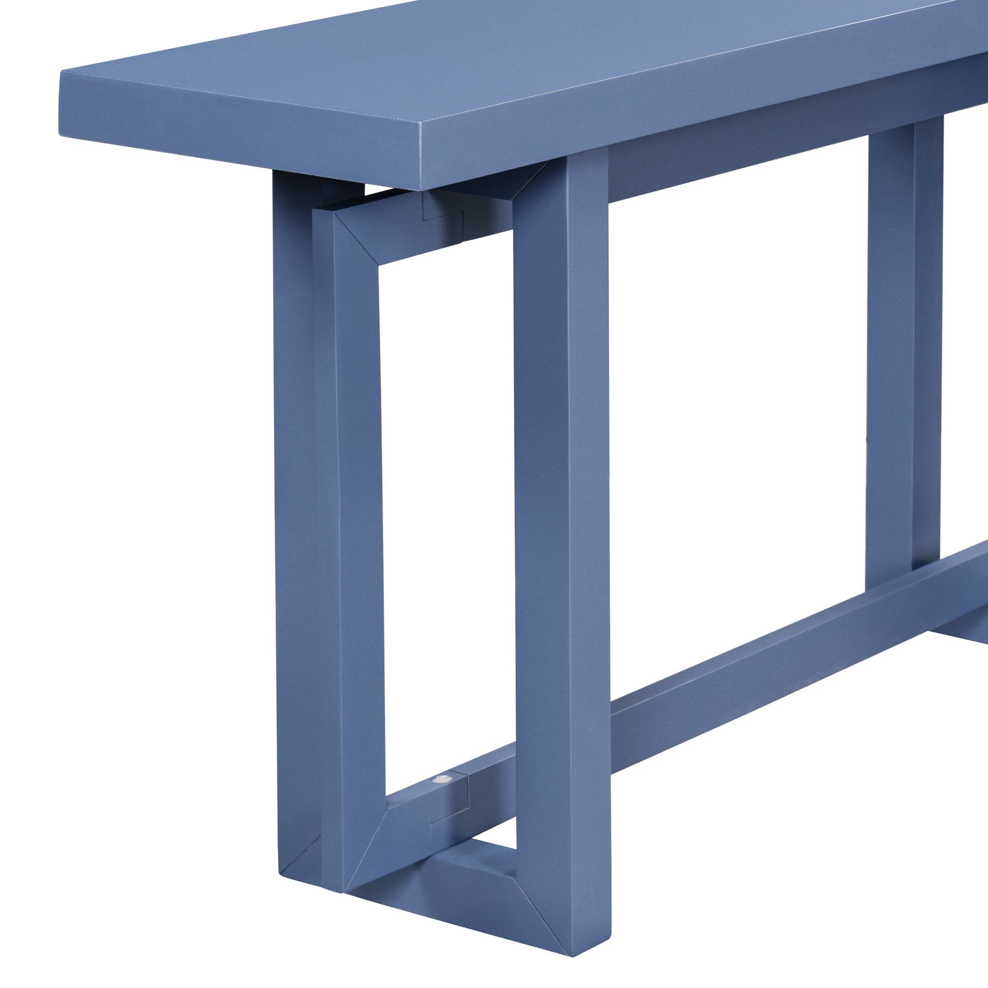 Contemporary Console Table With Wood Top, Extra Long Entryway Table For Entryway, Hallway, Living Room, Foyer, Corridor Navy Blue Solid Wood Mdf