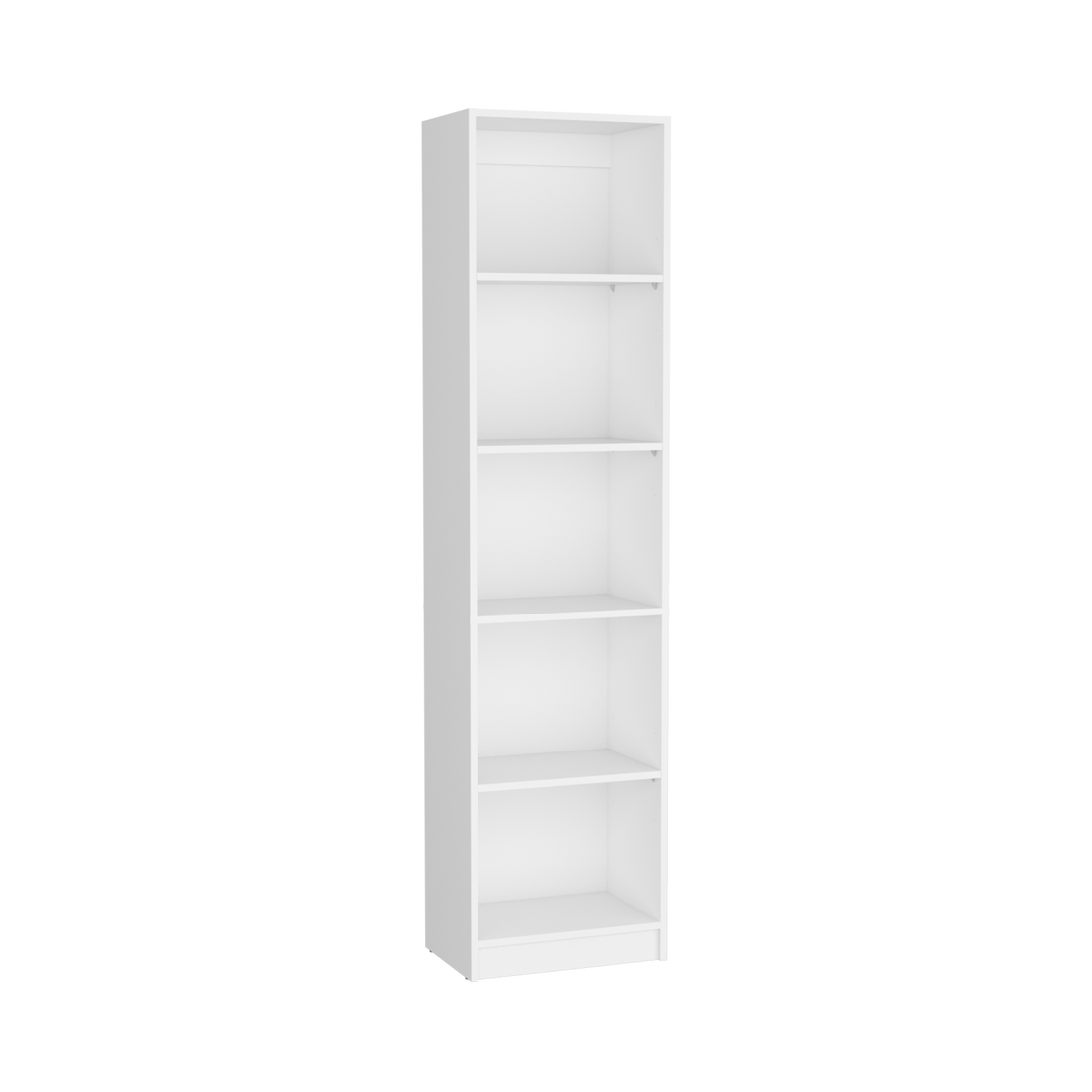 Vinton Xs Bookcase Compact Bookshelf With Multiple Shelves, White White Particle Board Pine