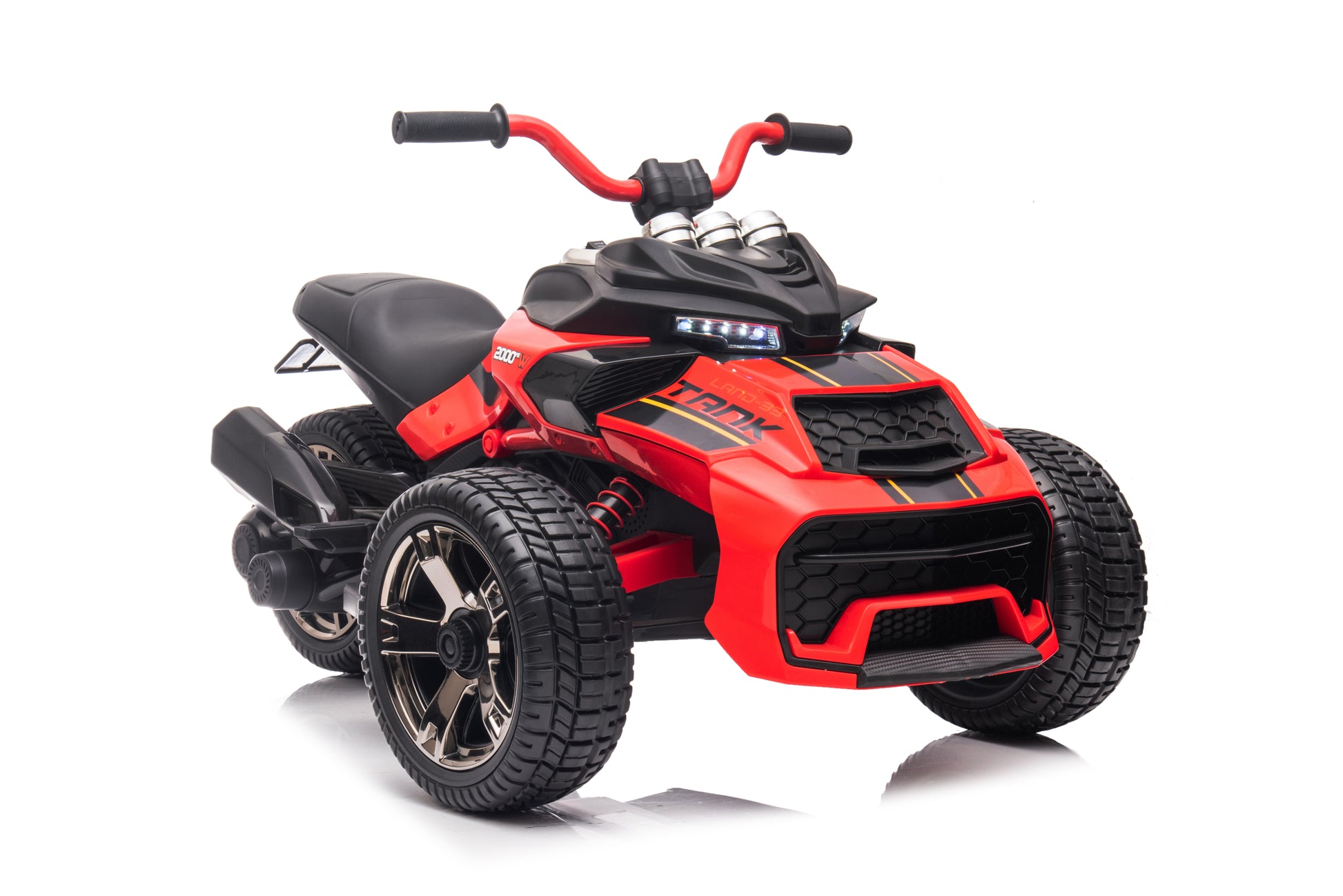 24V Kids Ride On Atv, 3 Wheeler Electric Vehicle, Battery Powered Ride On Motorcycle For Boys Girls With Led Lights, Music, High Low Speed, Soft Start,Without Rc Red 3 To 4 Years Plastic