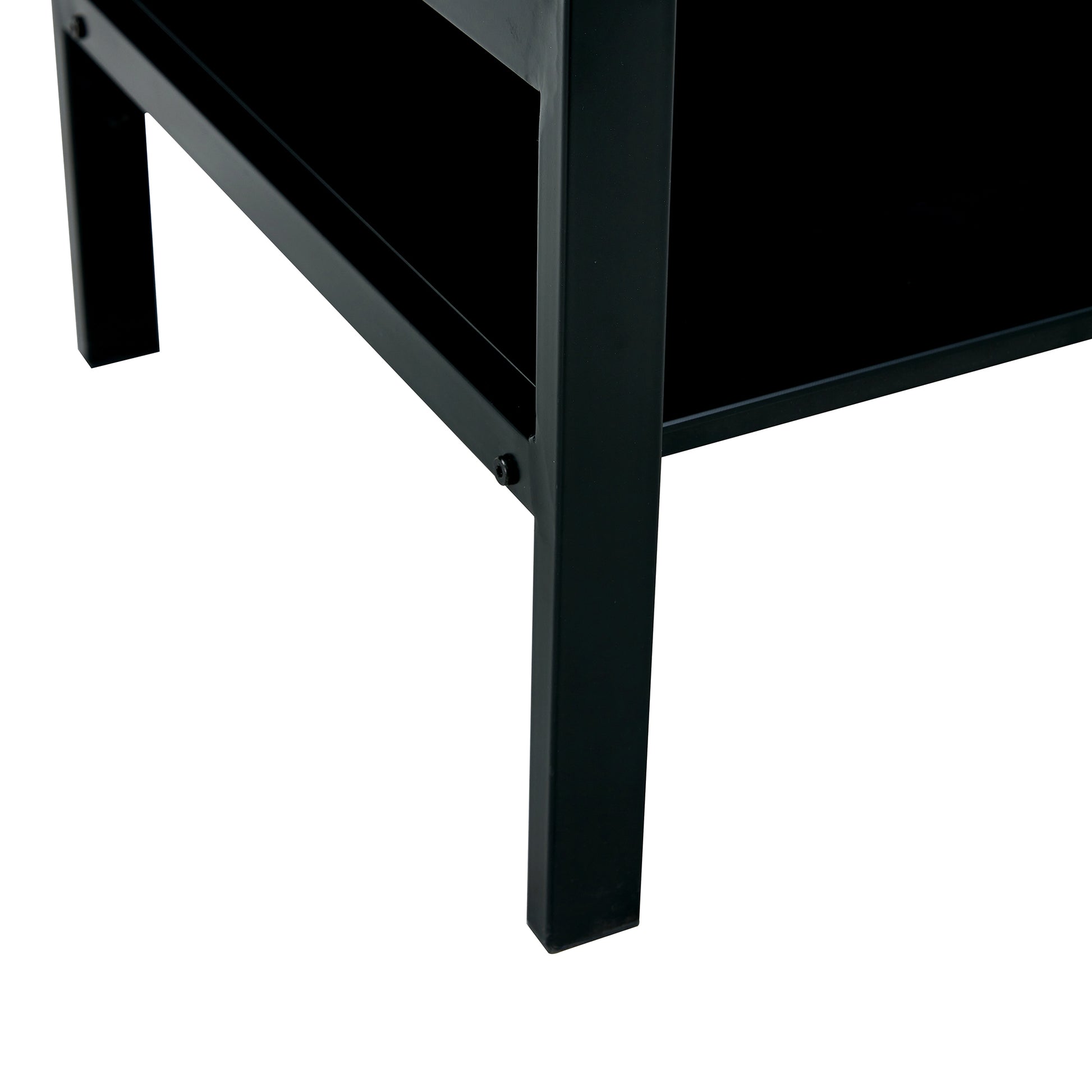 Glass Lift Top Coffee Table, Modern Simple 2 Layer Tempered Glass Coffee Table For Living Room, Black Black Glass Metal