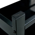 Glass Lift Top Coffee Table, Modern Simple 2 Layer Tempered Glass Coffee Table For Living Room, Black Black Glass Metal