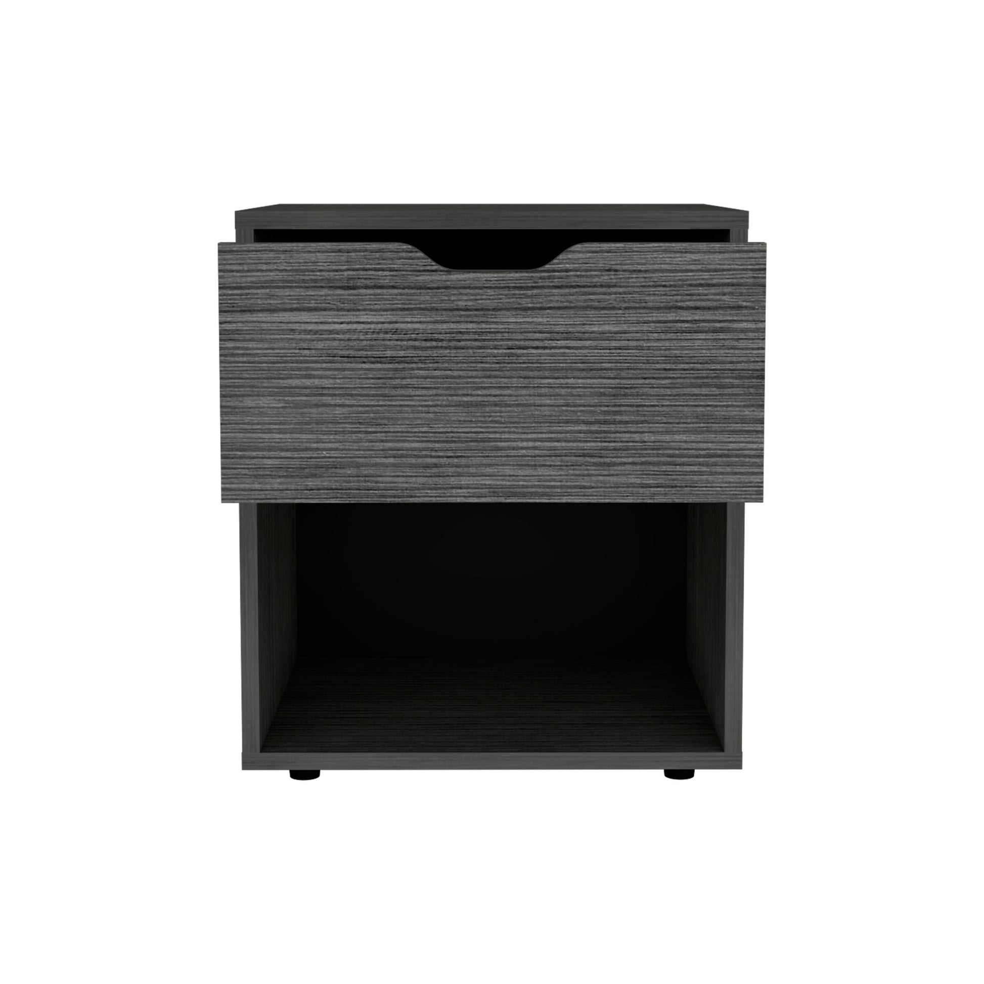 Depot E Shop Adak 19.7" H Nightstand End Table With Open Shelf,Ligth Gray Light Gray Particle Board Pine