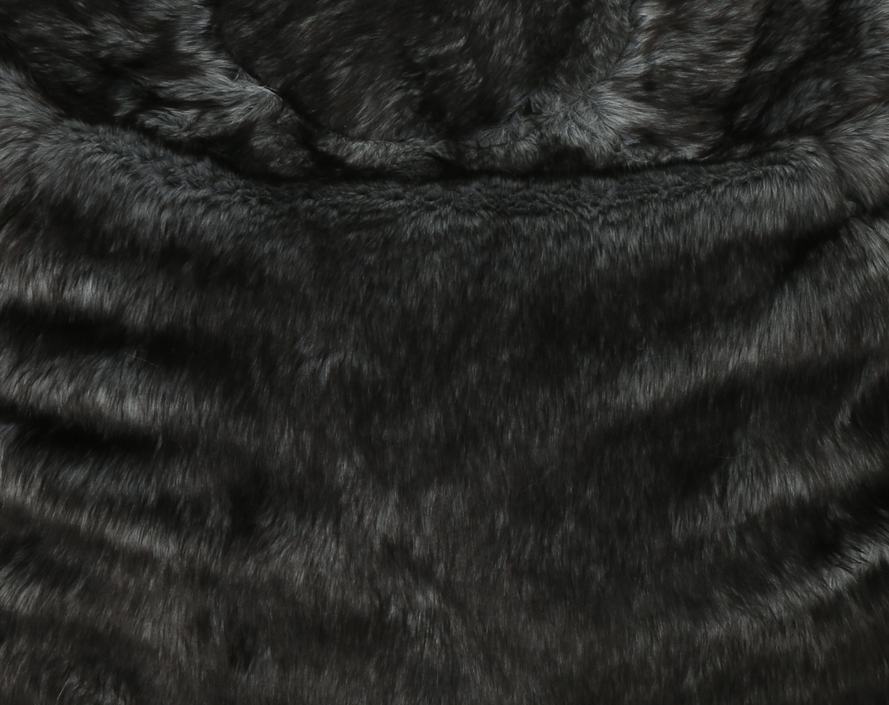 Cat 3 Foot Rounded Faux Fur Bean Bag, Black With White Streaks Black White Faux Fur