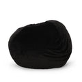 Negar 5 Foot Rounded Short Faux Fur Bean Bag, Black Black Faux Fur