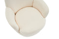 Polyester Swivel Barrel Chair, Swivel Accent Chairs Armchair For Living Room, Reading Chairs For Bedroom Comfy, Round Barrel Chairs With Gold Stainless Steel Base Beige Beige Primary Living Space American Design Foam Polyester