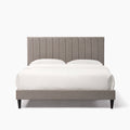 Dove Tufted Upholstered Platform Bed Tungsten Gray Queen Box Spring Not Required Queen Gray Wood Bedroom Slat Beds Boucle Boucle