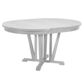 Rustic 5 Piece Extendable Dining Table Set Round Trestle Table And 4 Cross Back Dining Chairs For Kitchen, Dining Room, Gray Gray Wood Dining Room Solid Wood Rubberwood Round Dining Table With Chair Wood Wood Gray Solid Back Seats 4 Removable Leaf