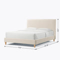 Vireo Upholstered Platform Bed Pearl White Queen Box Spring Not Required Queen Cream White Wood Bedroom Slat Beds Boucle Boucle