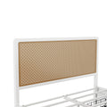 Queen Size Metal Platform Bed With 2 Drawers, White Box Spring Not Required Queen White Bedroom Bed Frame Metal