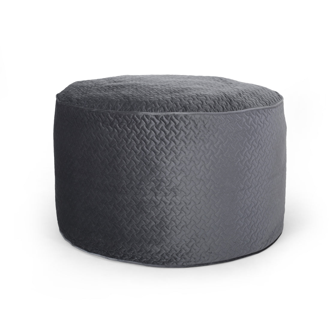 Borroco 4 Foot Short Cylindrical Bean Bag, Charcoal Smoke Velvet