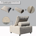 Outdoor Modular Sofa, With Aluminum Structure, Support Cushion And Back Cushion Cover Removable, Fade Resistant, Waterproof Sofa Cover Included,Light Brown The Ratebased On A Single Piece 5Unit Light Brown Aluminium 5 Seat