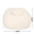 Kavel 3 Foot Rounded Bean Bag, Cream Cream Fabric