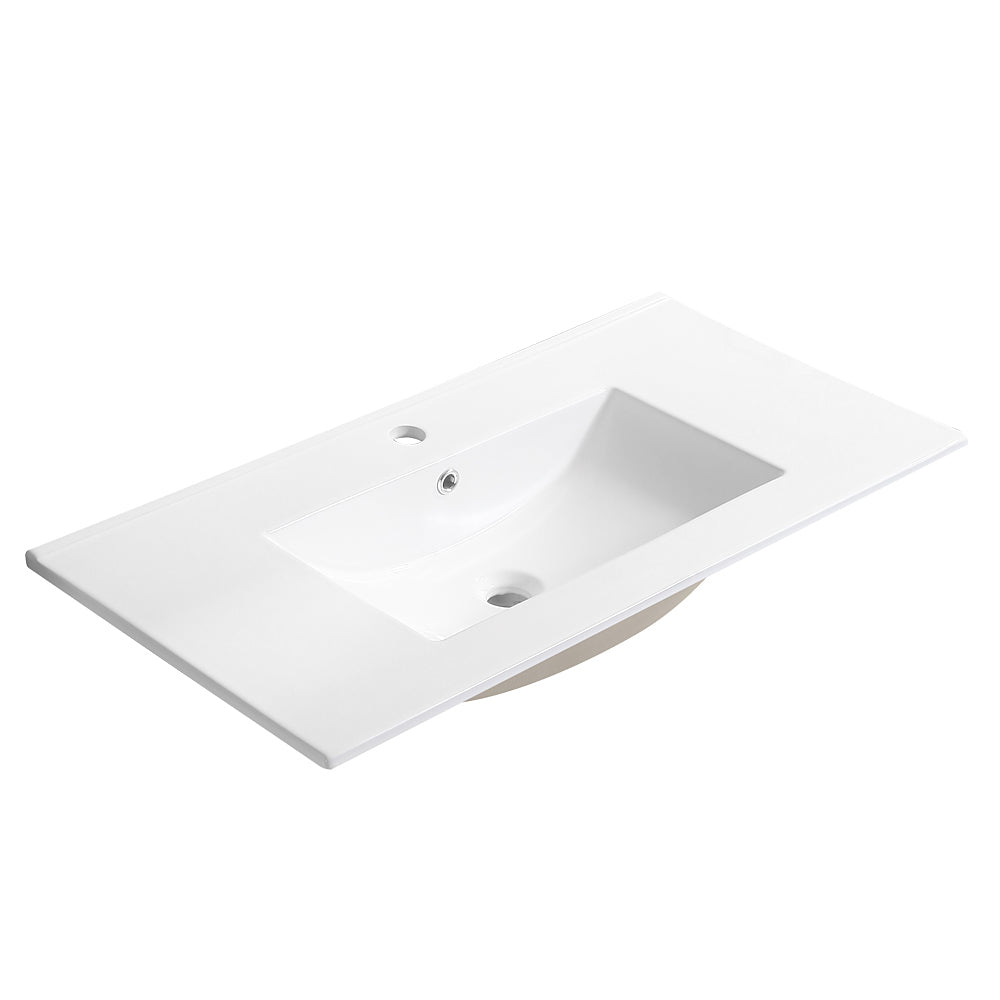 30 Inch Wall Mounted Bathroom Vanity With White Ceramic Basin,Two Soft Close Cabinet Doors, Solid Wood,Excluding Faucets,Light Oak Light Oak Solid Wood