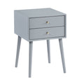 Wood Nightstand With 2 Drawers,Side Table Bedroom Storage Drawer Bedside End Table,Small Side End Table With Storage, Gray Gray 2 Drawers Rubber Wood
