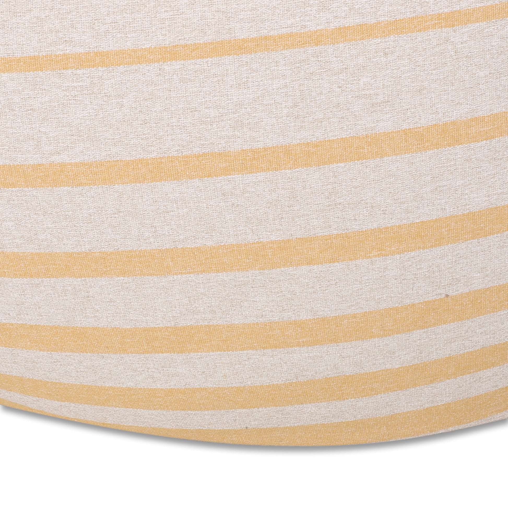 Bohemio 5 Foot Rounded Bean Bag, Natural Color Striped Yellow Yellow Fabric