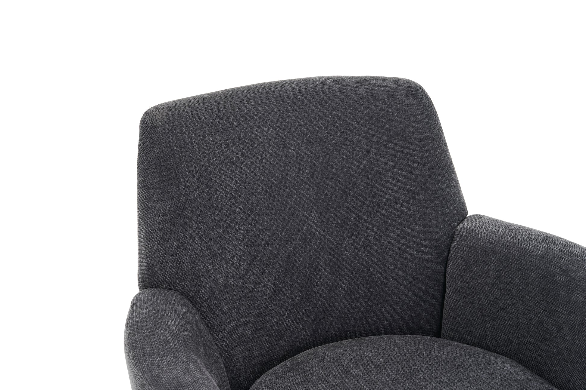 Polyester Swivel Barrel Chair, Swivel Accent Chairs Armchair For Living Room, Reading Chairs For Bedroom Comfy, Round Barrel Chairs With Gold Stainless Steel Base Dark Grey Dark Grey Primary Living