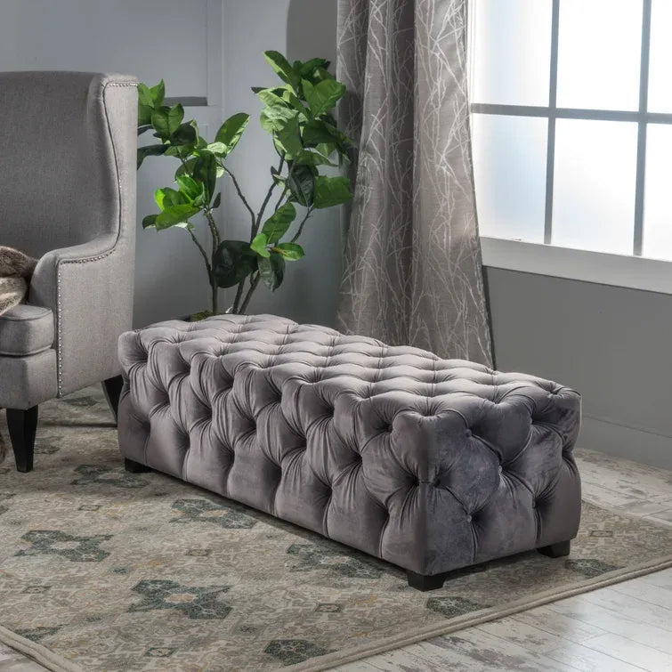 Ottoman Grey Velvet