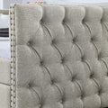 Upholstered Full Size Daybed With Two Drawers, With Button And Copper Nail On Square Arms, Beige 82.75''X58''X30.75'' Box Spring Not Required Full Beige Composite Bedroom
