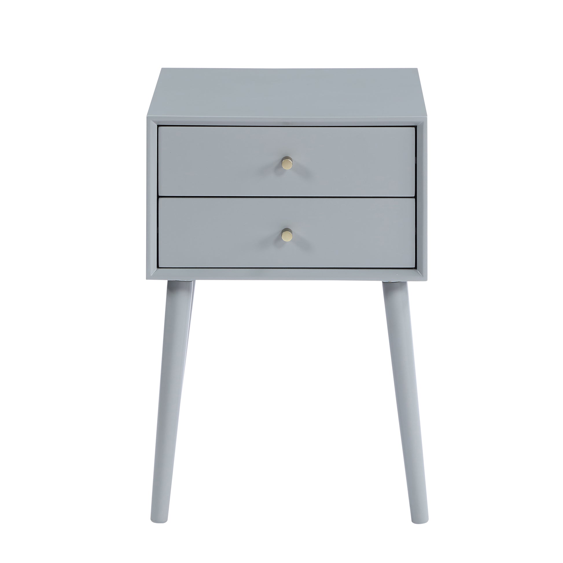 Wood Nightstand With 2 Drawers,Side Table Bedroom Storage Drawer Bedside End Table,Small Side End Table With Storage, Gray Gray 2 Drawers Rubber Wood