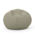 Bubali 5 Foot Checkered Rounded Bean Bag, Green Green Fabric