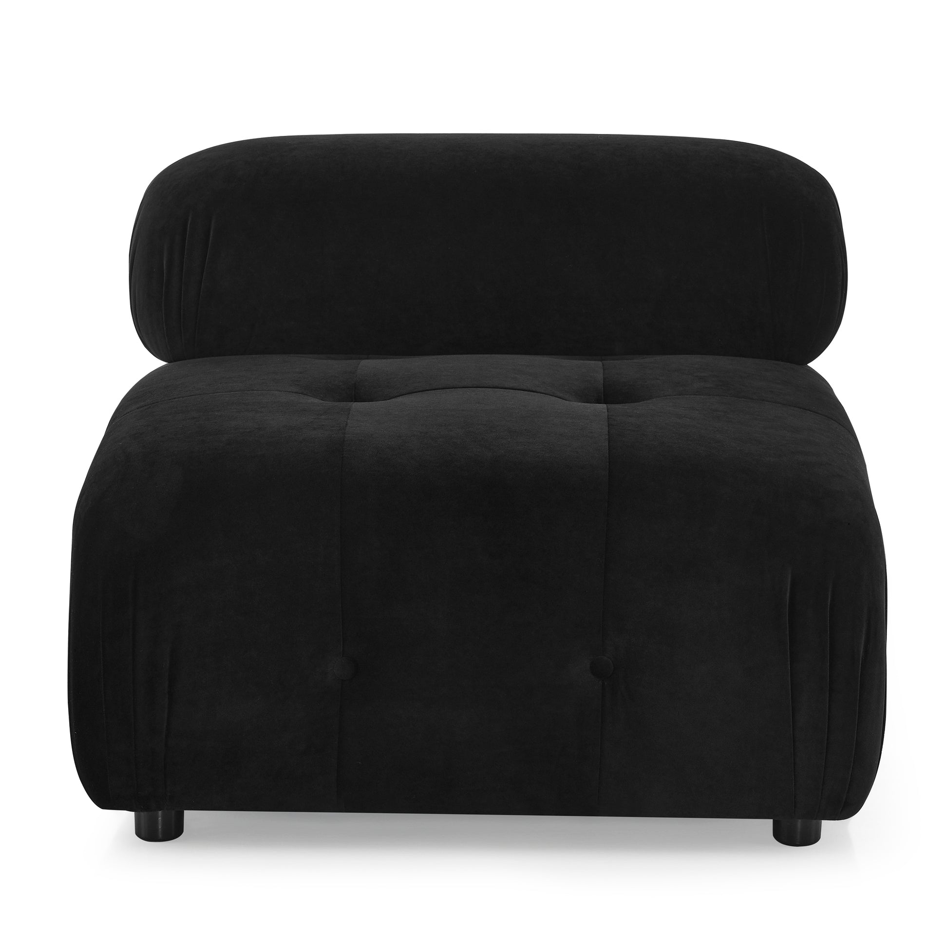 Modular Sectional Sofa, Button Tufted Designed And Diy Combination,L Shaped Couch With Reversible Ottoman, Black Velvet Black Velvet Wood Soft Tight Back Eucalyptus Pillow Top Arms Foam Spring