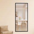 Fourth Generation Black Solid Wood Frame Full Length Mirror, Dressing Mirror, Bedroom Porch, Decorative Mirror, Clothing Store, Floor Standing Large Mirror, Wall Mounted. 71 