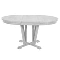 Rustic 5 Piece Extendable Dining Table Set Round Trestle Table And 4 Cross Back Dining Chairs For Kitchen, Dining Room, Gray Gray Wood Dining Room Solid Wood Rubberwood Round Dining Table With Chair Wood Wood Gray Solid Back Seats 4 Removable Leaf