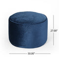 Borroco 4 Foot Short Cylindrical Bean Bag, Navy Blue Navy Blue Velvet