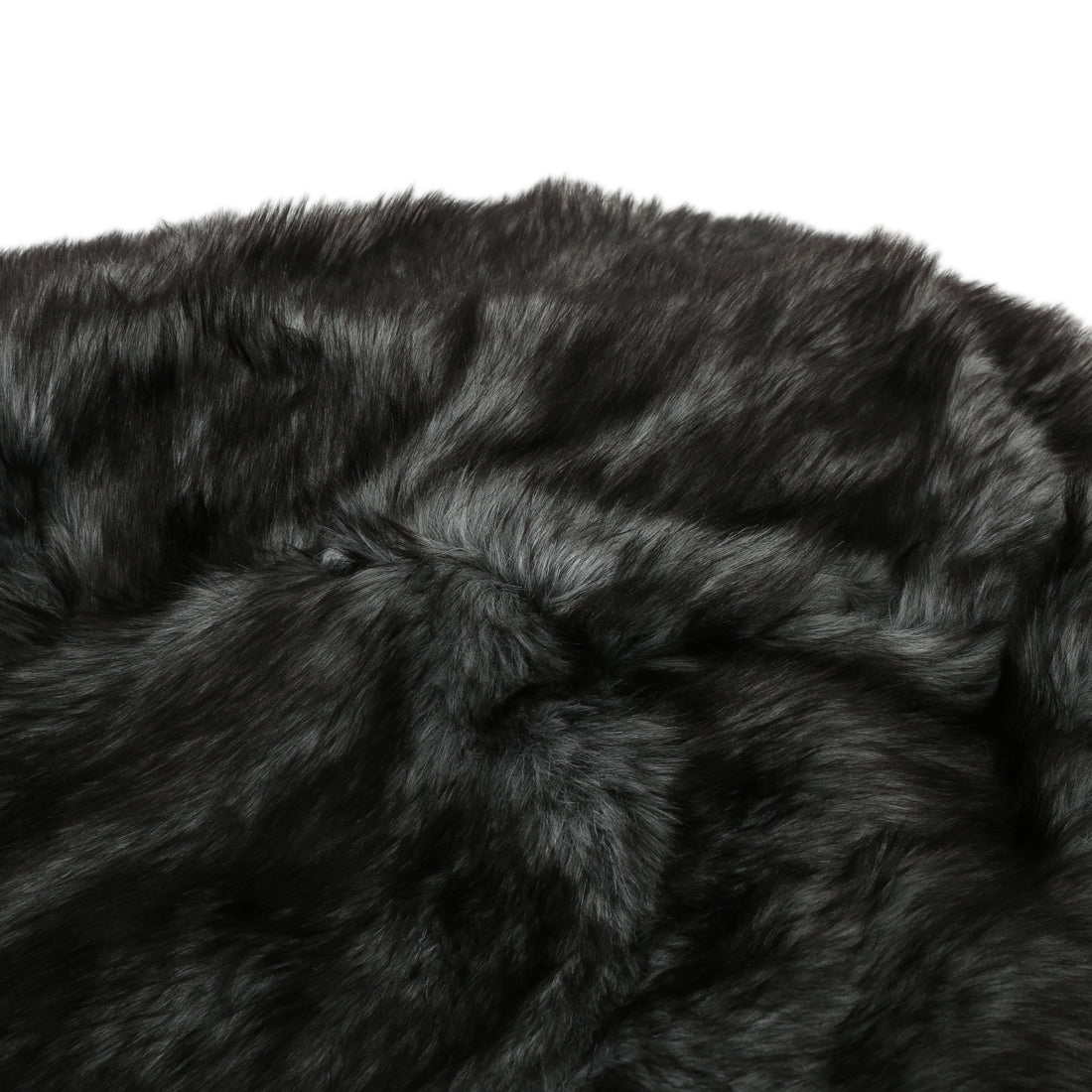 Cat 3 Foot Rounded Faux Fur Bean Bag, Black With White Streaks Black White Faux Fur