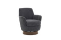 Polyester Swivel Barrel Chair, Swivel Accent Chairs Armchair For Living Room, Reading Chairs For Bedroom Comfy, Round Barrel Chairs With Gold Stainless Steel Base Dark Grey Dark Grey Primary Living