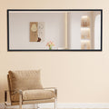 Fourth Generation Black Solid Wood Frame Full Length Mirror, Dressing Mirror, Bedroom Porch, Decorative Mirror, Clothing Store, Floor Standing Large Mirror, Wall Mounted. 71 