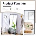 Fourth Generation Black Solid Wood Frame Full Length Mirror, Dressing Mirror, Bedroom Porch, Decorative Mirror, Clothing Store, Floor Standing Large Mirror, Wall Mounted. 71 