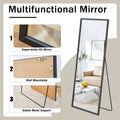 Fourth Generation Black Solid Wood Frame Full Length Mirror, Dressing Mirror, Bedroom Porch, Decorative Mirror, Clothing Store, Floor Standing Large Mirror, Wall Mounted. 71 