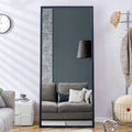 Fourth Generation Black Solid Wood Frame Full Length Mirror, Dressing Mirror, Bedroom Porch, Decorative Mirror, Clothing Store, Floor Standing Large Mirror, Wall Mounted. 71 