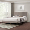 Dove Tufted Upholstered Platform Bed Tungsten Gray Queen Box Spring Not Required Queen Gray Wood Bedroom Slat Beds Boucle Boucle