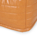 Bambo Faux Leather Rectangle Pouf, Caramel Caramel Faux Leather