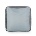 Bambo Faux Leather Rectangle Pouf, Gray Gray Faux Leather