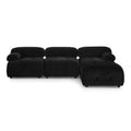 Modular Sectional Sofa, Button Tufted Designed And Diy Combination,L Shaped Couch With Reversible Ottoman, Black Velvet Black Velvet Wood Soft Tight Back Eucalyptus Pillow Top Arms Foam Spring