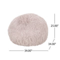 Mandana 3 Foot Rounded Faux Fur Bean Bag, Lavender Lavender Faux Fur