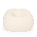 Kavel 3 Foot Rounded Bean Bag, Cream Cream Fabric