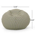 Bubali 5 Foot Checkered Rounded Bean Bag, Green Green Fabric