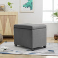 Storage Ottoman Grey Fabric