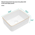 19X15 Inch White Ceramic Rectangular Vessel Bathroom Sink White Ceramic