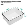 19X15 Inch White Ceramic Rectangular Vessel Bathroom Sink White Ceramic