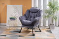 Living Room Chairs Modern Cotton Fabric Lazy Chair, Accent Contemporary Lounge Chair, Single Steel Frame Leisure Sofa Chair With Armrests And A Side Pocket Dark Gray01 Grey Polyester Metal Primary Living Space Soft Polyester Fiber Pad Fabric 1 Seat