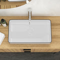 24X14 Inch White Ceramic Rectangular Vessel Bathroom Sink White Ceramic