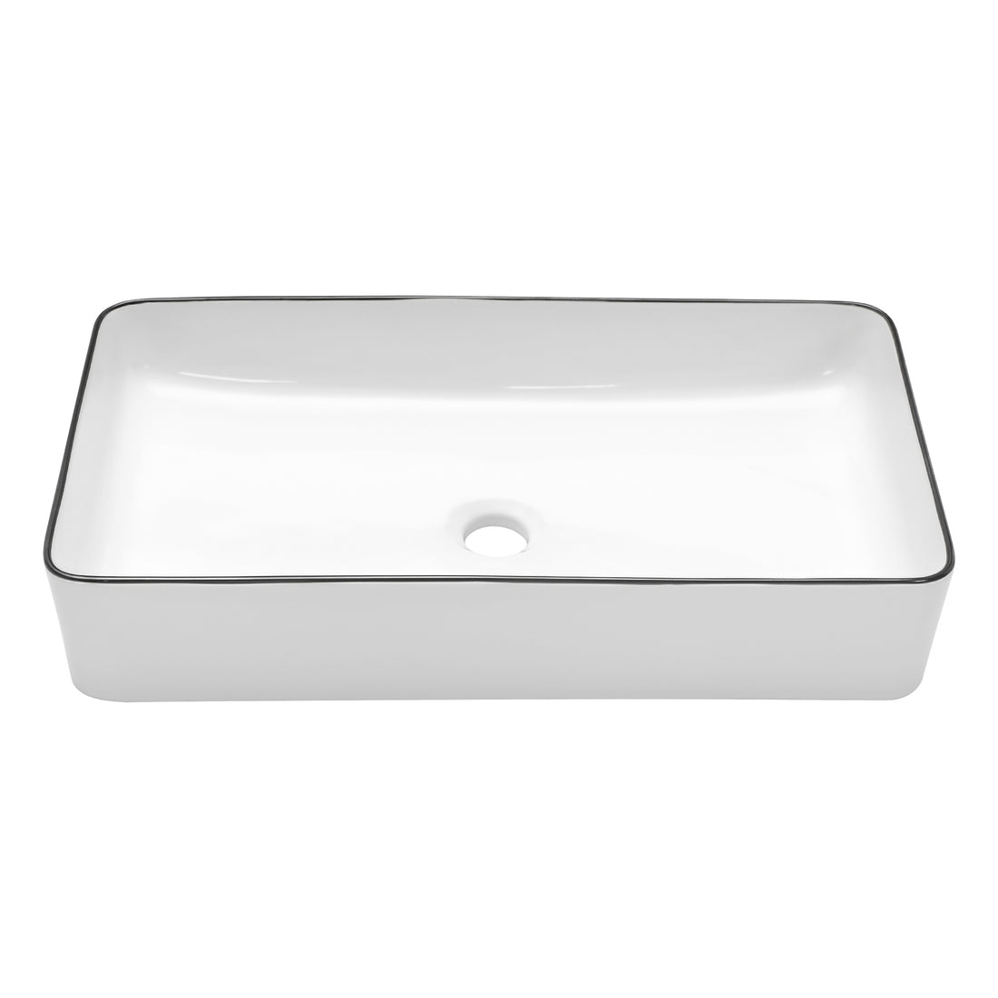 24X14 Inch White Ceramic Rectangular Vessel Bathroom Sink White Ceramic