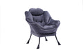Living Room Chairs Modern Cotton Fabric Lazy Chair, Accent Contemporary Lounge Chair, Single Steel Frame Leisure Sofa Chair With Armrests And A Side Pocket Dark Gray01 Grey Polyester Metal Primary Living Space Soft Polyester Fiber Pad Fabric 1 Seat
