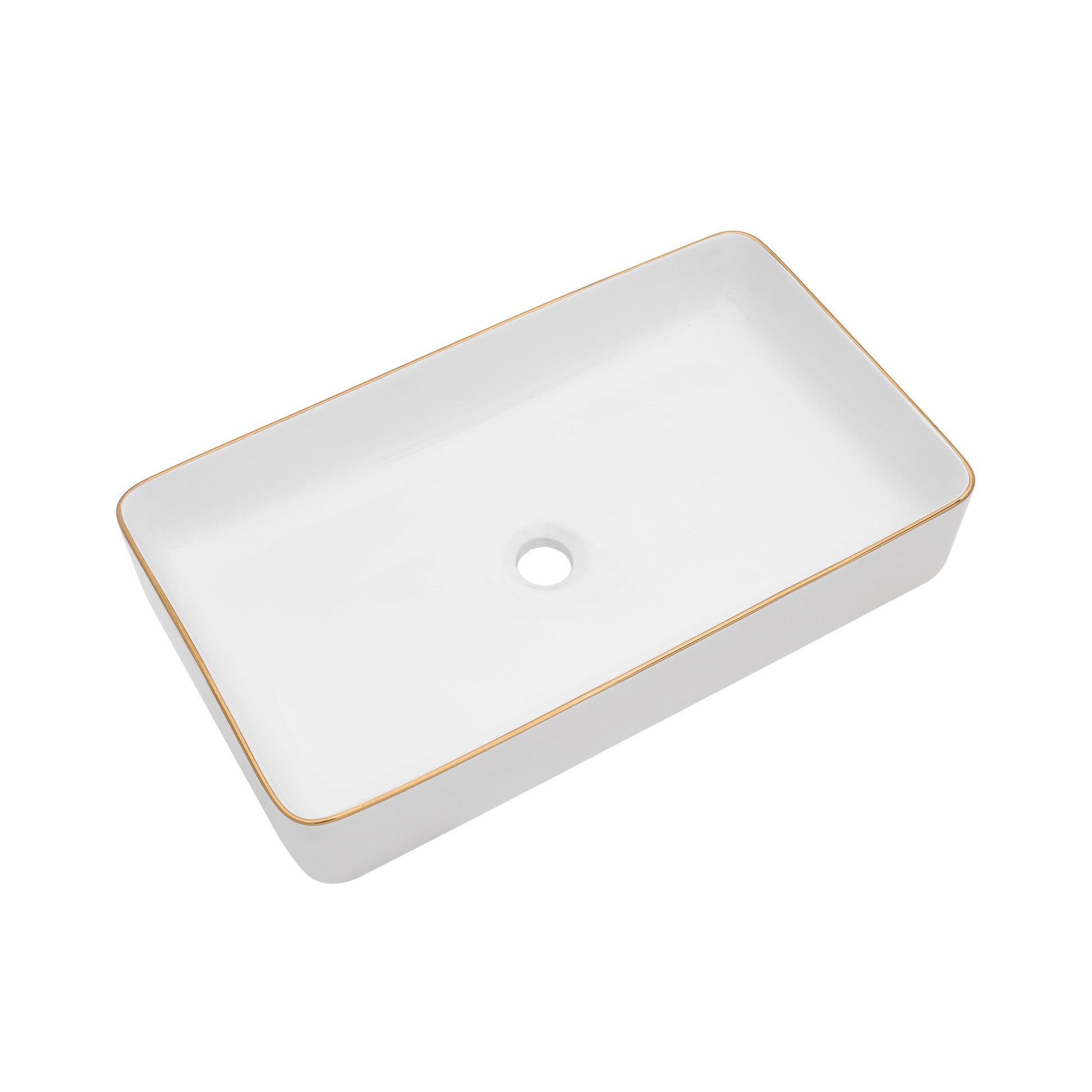 24X14 Inch White Ceramic Rectangular Vessel Bathroom Sink White Ceramic