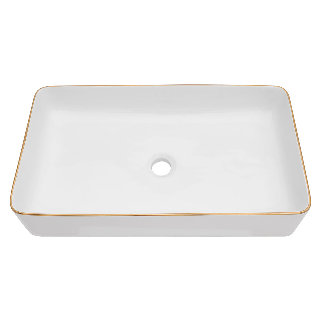 24X14 Inch White Ceramic Rectangular Vessel Bathroom Sink White Ceramic